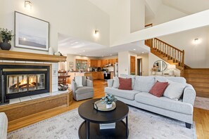 Smart TV, fireplace, video games, foosball