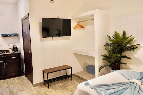 1 bedroom, iron/ironing board, Internet, bed sheets