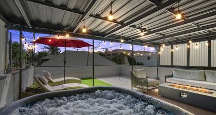 Rooftop Hot Tub & Fire pit - Games - BBQ - EV Charger