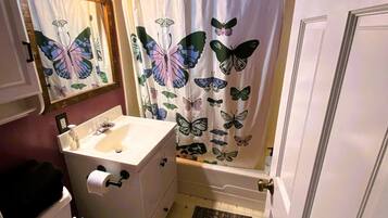 Eco-friendly toiletries, hair dryer, towels, soap