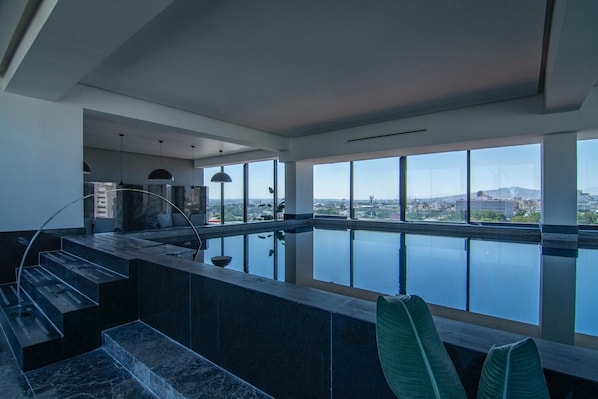 Indoor pool, a heated pool