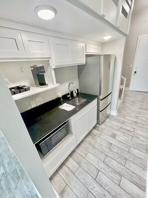 Fridge, microwave, coffee/tea maker, toaster - Casa Dora - Pool, Games, & Beachfront Fun! (Bolivar Peninsula)
