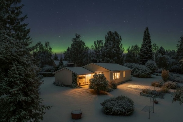 This charming 3-bedroom home located right on the edge of the beautiful Kemijoki River, just 3 km from the center of Rovaniemi.