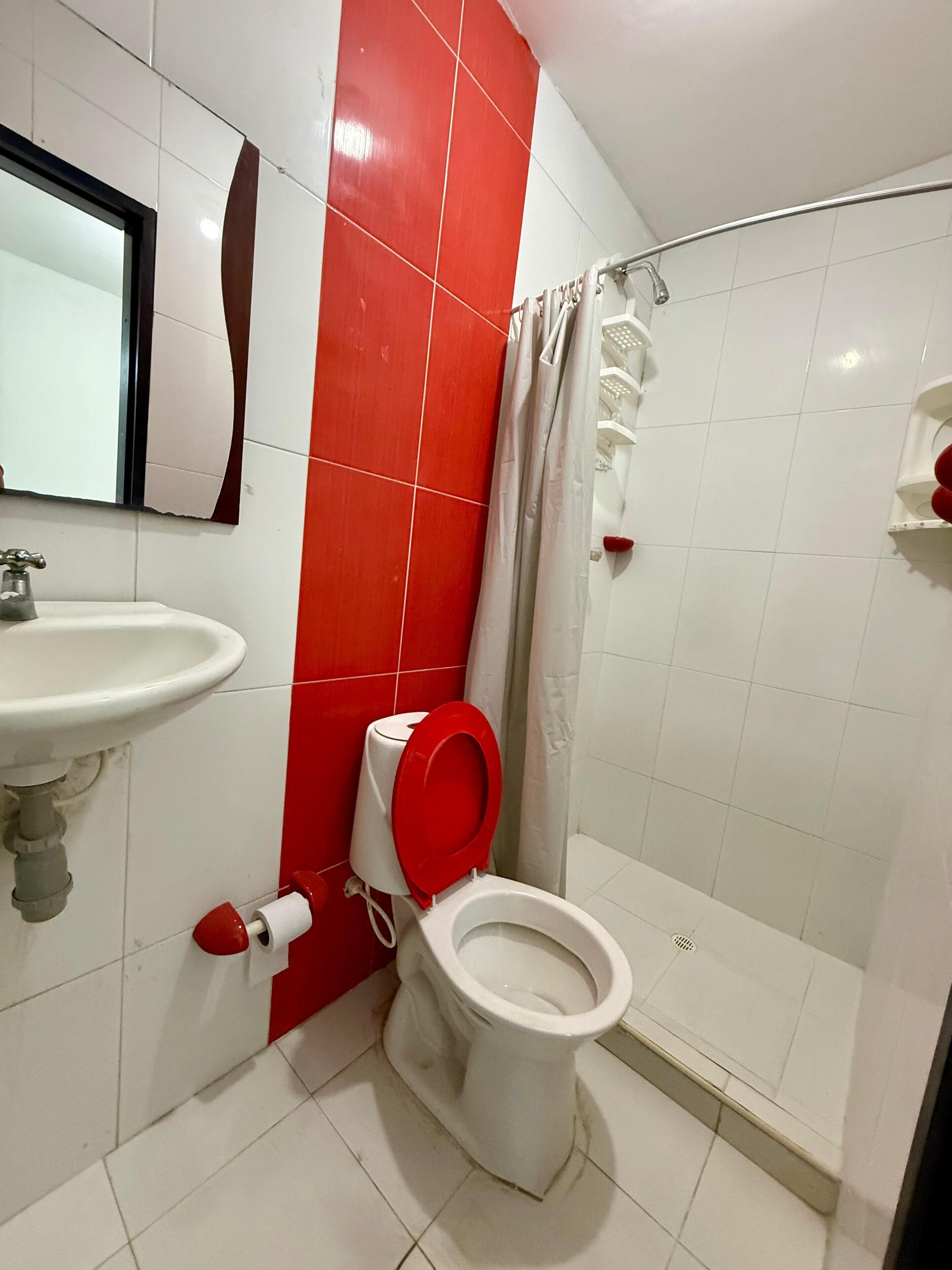 Dusche, Haartrockner, Bidet, Handtücher