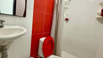 Dusche, Haartrockner, Bidet, Handtücher