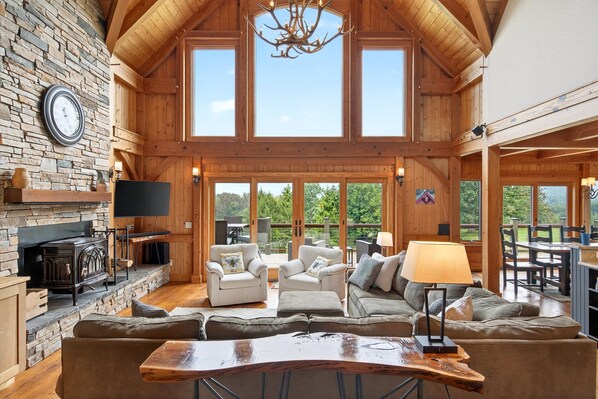 Smart TV, fireplace, table football