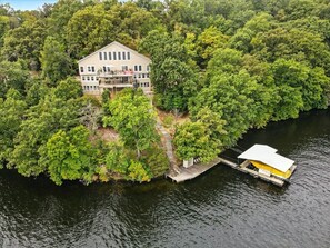Exterior - Lakefront Home w/ Double Deck, Slip, Firepit & Game Room (Sunrise Beach)