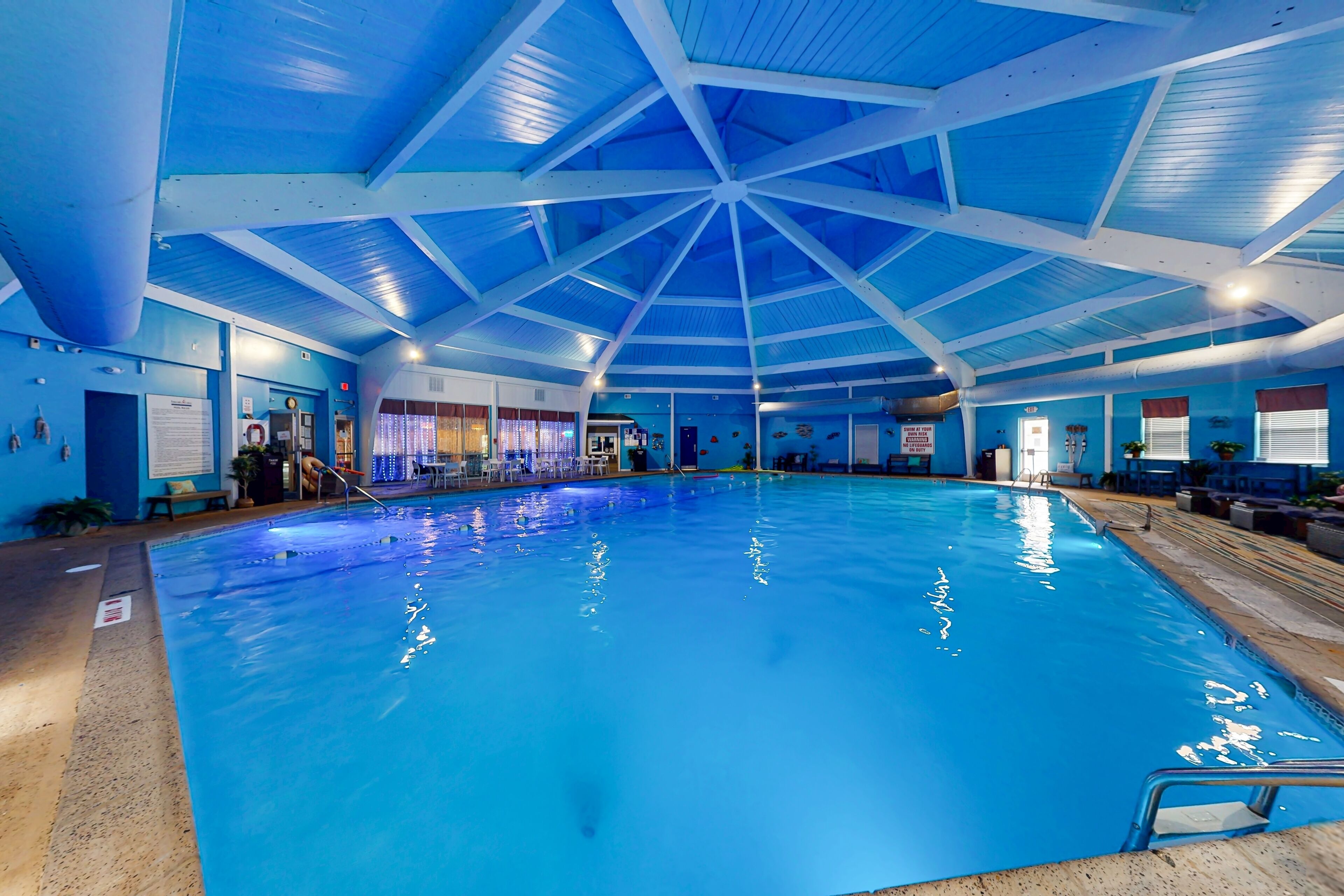 Indoor pool, a heated pool