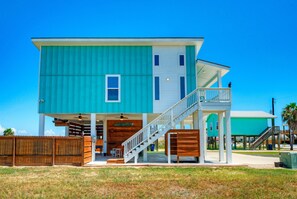 Exterior - Family-Friendly Beach Home | BBQ, Patio & Fire Pit & Mins to Beach | Bottom's Up (Port Aransas)