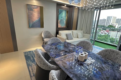 Luxury Condo, Balcony, City View | In-room dining