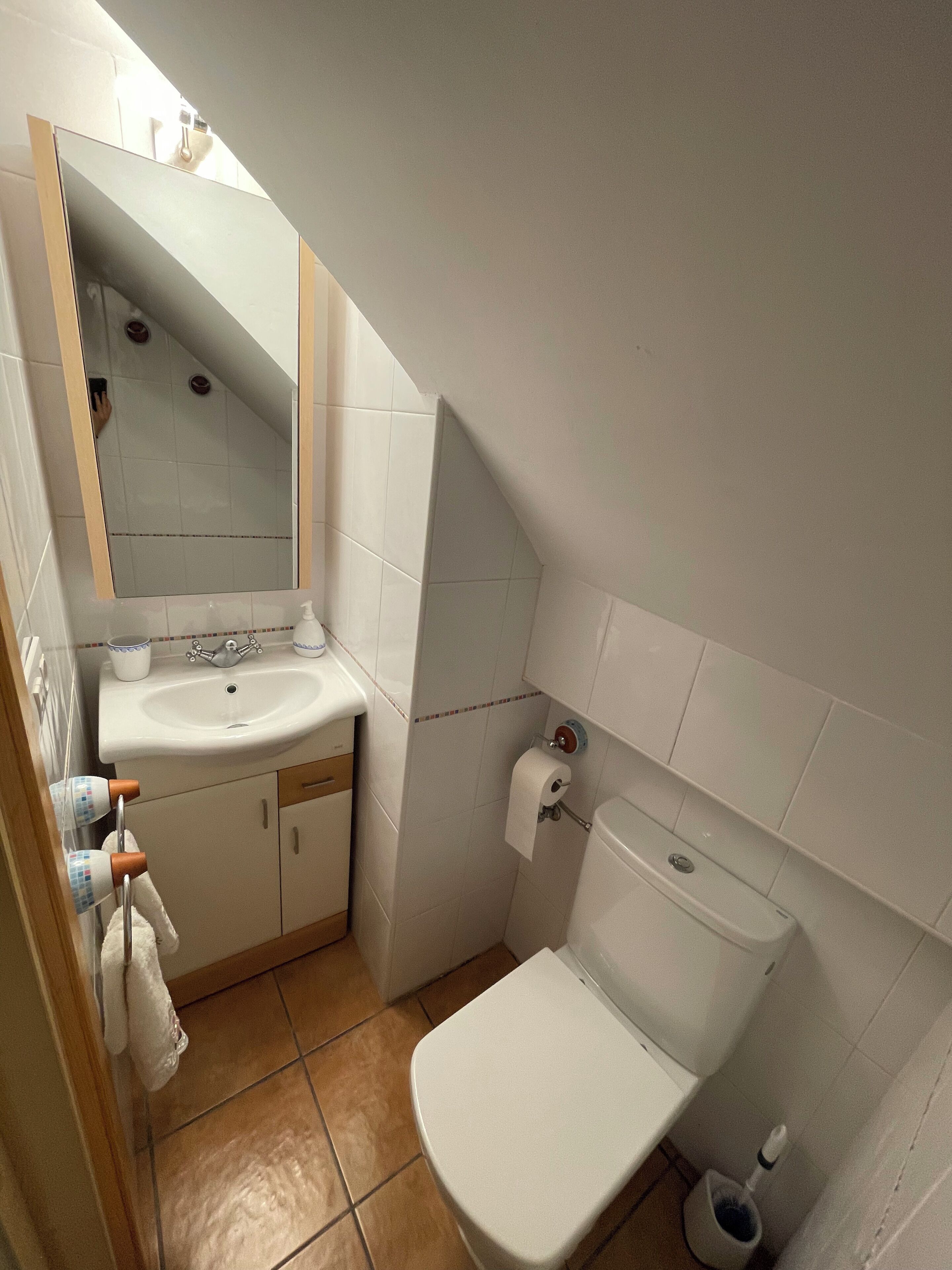 Sèche-cheveux, serviettes fournies, savon, papier toilette