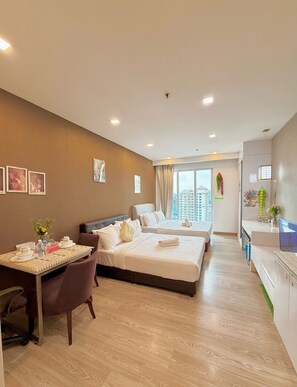 In-room safe, desk, laptop workspace, iron/ironing board