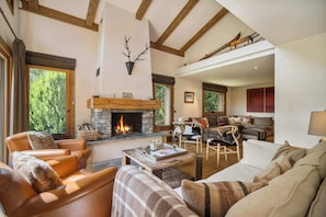 TV, fireplace, offices