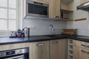 Leilighet | Eget kjøkken | Kjøleskap, mikrobølgeovn, ovn og kokeplater