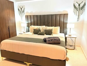 2 bedrooms, desk, iron/ironing board, travel cot