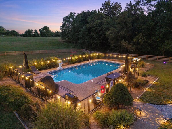 Pool - Dog-Friendly Bourbon Trail Home w/ Speakeasy, Pool, Hot Tub, + Game Room (Frankfort)