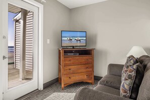 Televisión, reproductor de DVD, oficina