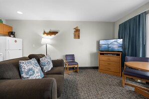 Télévision, lecteur de DVD, espaces bureaux