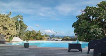 Villa Cocodile, sea view, 3mn from the beach by car