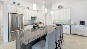 Coffee/tea maker, fridge, microwave, oven - VILLA BRILLANTE, A BRAND NEW Luxury Waterfront home  Pool/Spa & Gulf Access (Cape Coral)