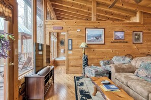 Smart TV, fireplace, DVD player