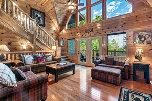 Smart TV, fireplace, video games, DVD player