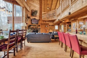 TV, fireplace, video games