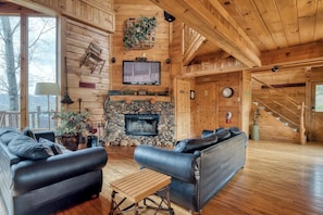 TV, fireplace, video games