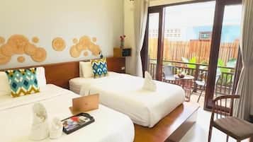 Standardværelse med 2 enkeltsenge - balkon - byudsigt | Gratis Wi-Fi