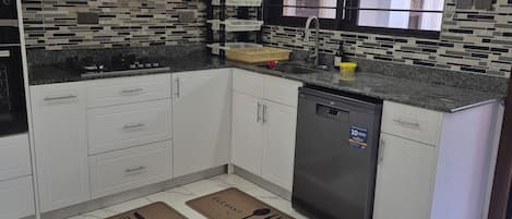Microwave, oven, stovetop, dishwasher