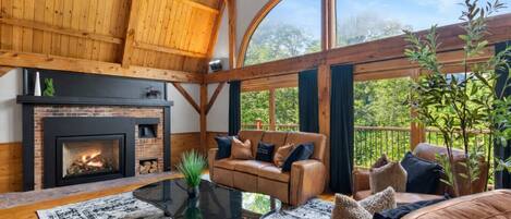 Smart TV, fireplace, table football