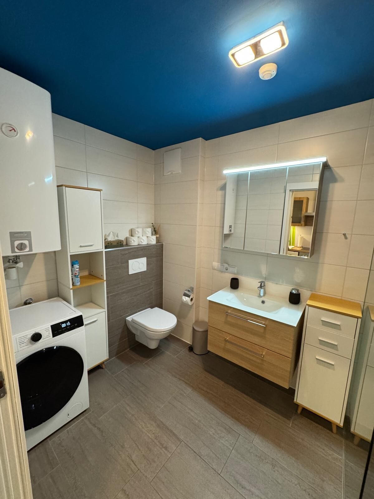 ヘアドライヤー、タオル、石鹸、トイレットペーパー