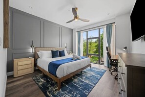 2 bedrooms, desk, travel crib, WiFi