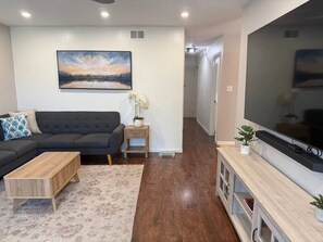 TV, fireplace, stereo