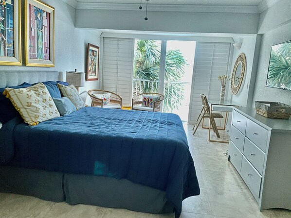 2 bedrooms, desk, iron/ironing board, travel crib