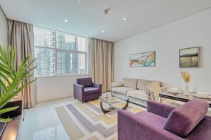 Premium Apartment, City View | Living room