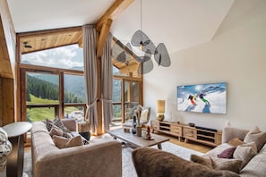 Luxury Apartment, Balcony | Living area | 45-inch LCD TV with digital channels, Netflix, Hulu