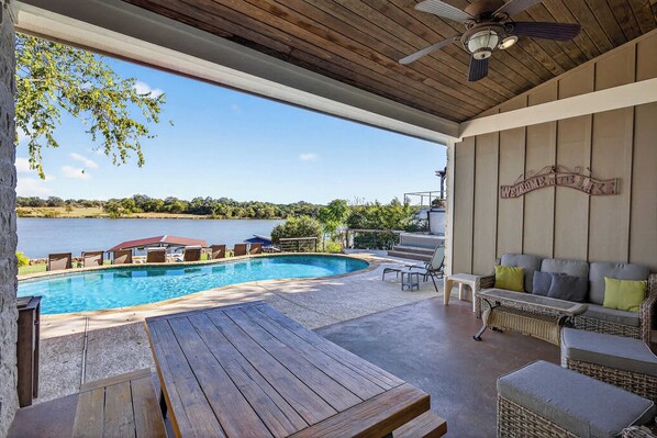 Outdoor pool, a heated pool