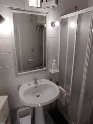 Dusche, Haartrockner, Bidet, Handtücher