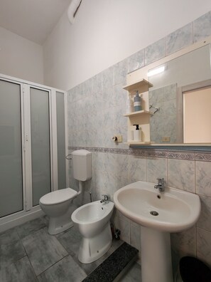 Ducha, secador de pelo, bidet, toallas