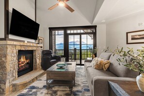 TV, fireplace - Crystal Peak Lodge | Ski-In/Ski-Out | Luxury Breck Condo (Breckenridge)