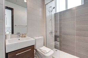 Premium Villa, City View | Bathroom | Combined shower/bathtub, hair dryer, towels, soap