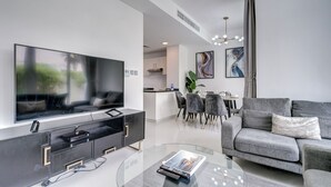 Premium Villa, City View | Living area - PVH - Chic 3BR Villa - Albizia (Dubai)
