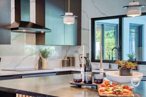 Fridge, microwave, stovetop, dishwasher - Desert Haven: 4BR w/ Pool, Grill & Chef’s Kitchen (Scottsdale)