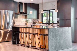 Fridge, microwave, stovetop, dishwasher - Desert Haven: 4BR w/ Pool, Grill & Chef’s Kitchen (Scottsdale)