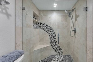 Shower, hair dryer, towels, shampoo - Luxury Golf Retreat | Ground Floor | Golf Views | Saddlebrook Resort Amenities (Zephyrhills)