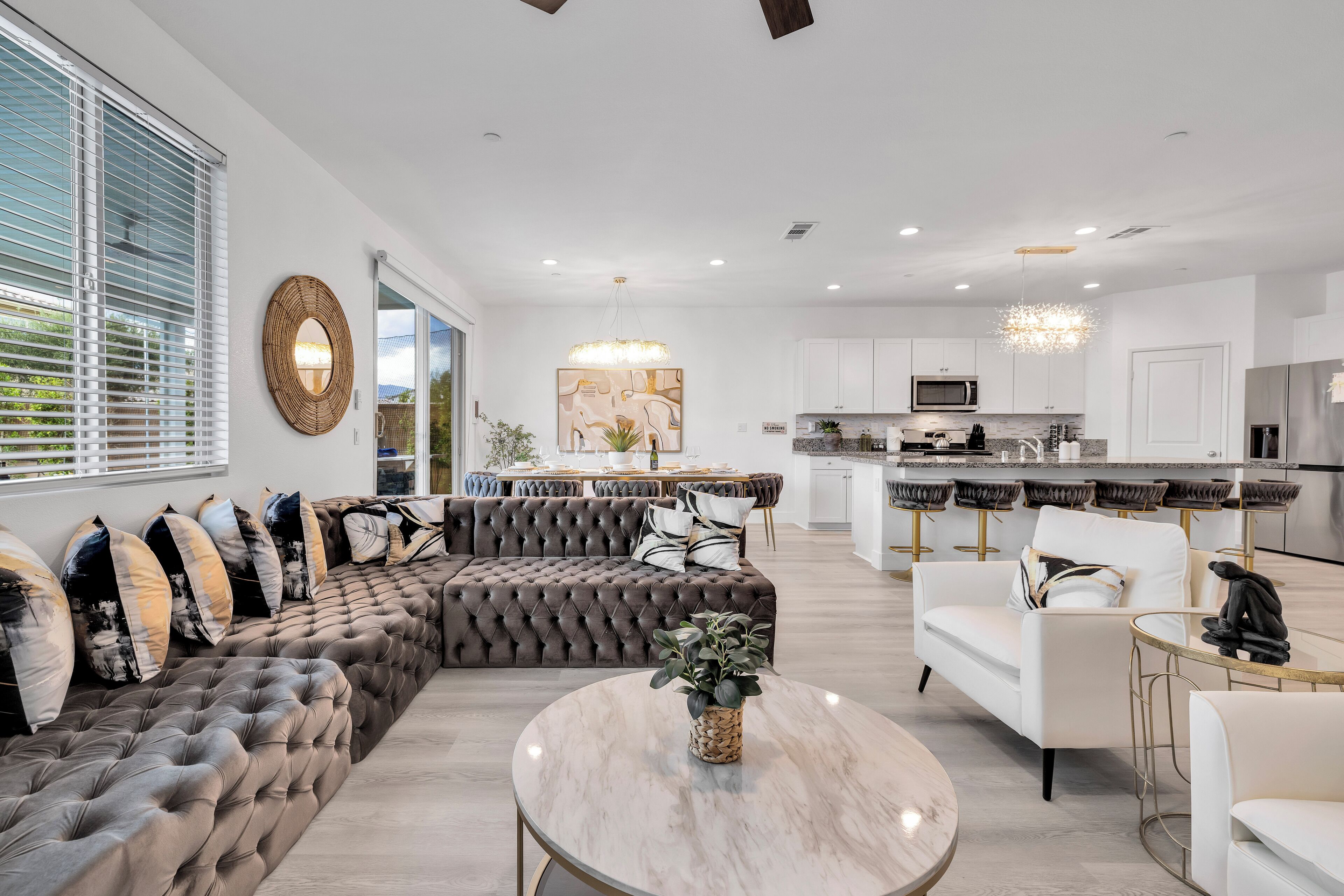 Smart TV, fireplace, video games, table football