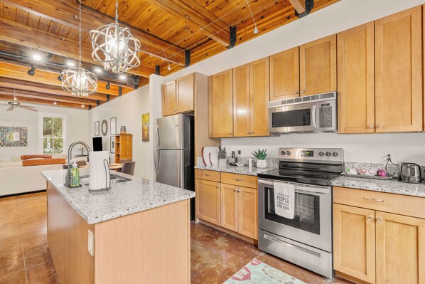 Microwave, oven, stovetop, dishwasher