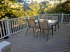 Outdoor dining - Secluded home on 150 acres  in Grand Travers Co., Fife Lake area. (Fife Lake)