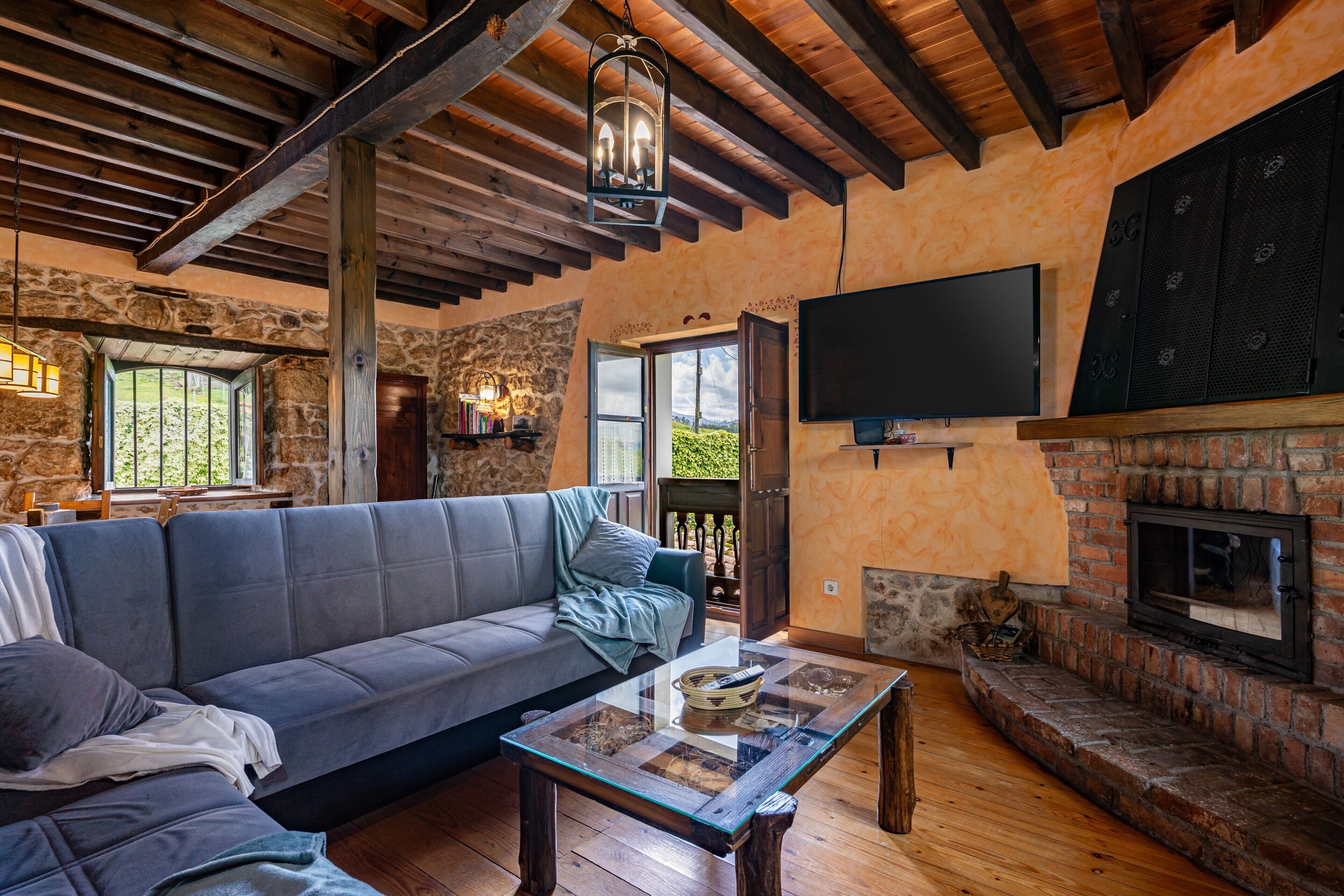 TV, fireplace, table tennis